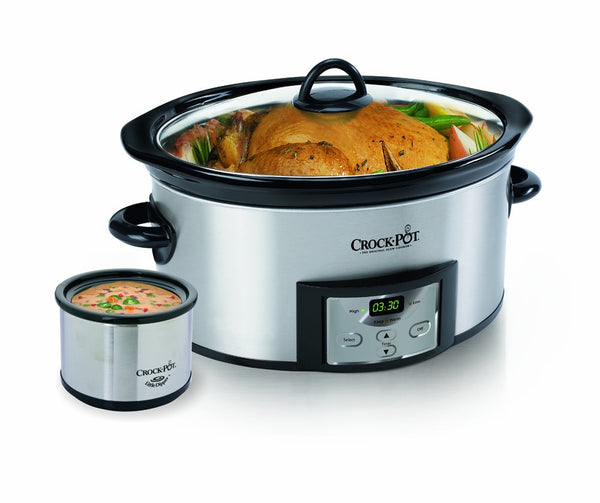 Crock-Pot 6-Quart Countdown Programmable Oval Slow Cooker with Dipper, Stainless Steel, Via Amazon