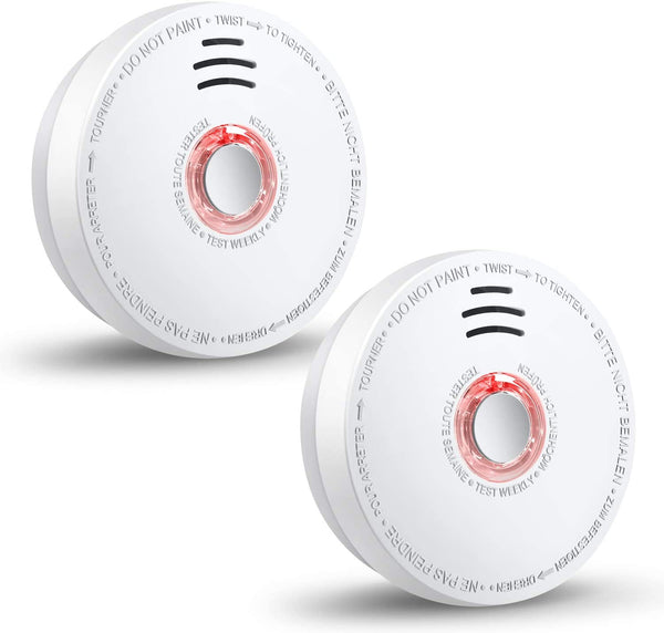 2 Smoke Detectors, Smoke Alarm with Photoelectric Sensor Includes Battery Via Amazon