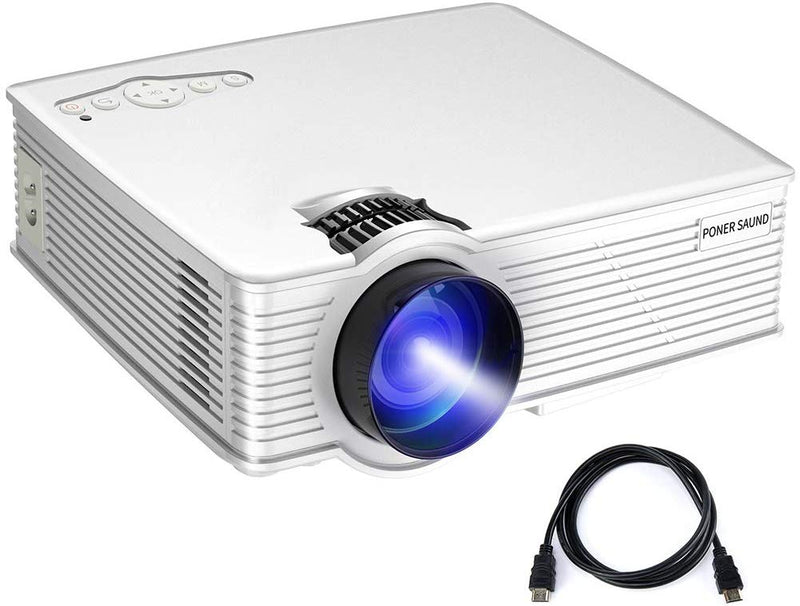 PONER SAUND 1080p 2400-Lumens LED Mini Portable Projector Via Amazon