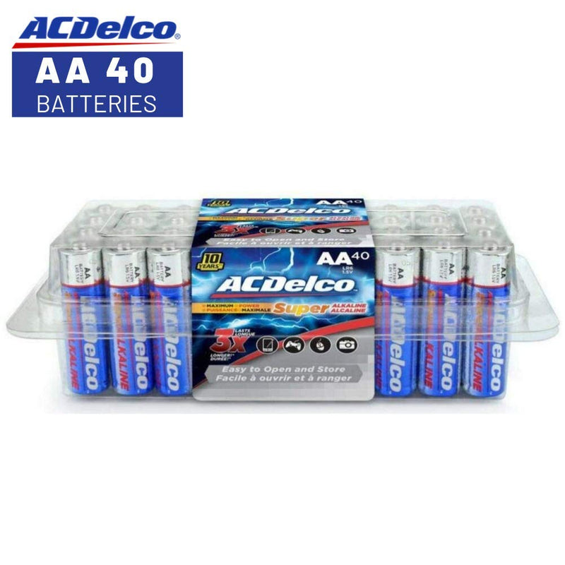 ACDelco AA Super Alkaline Batteries In Recloseable Package, 40 Count Via Amazon