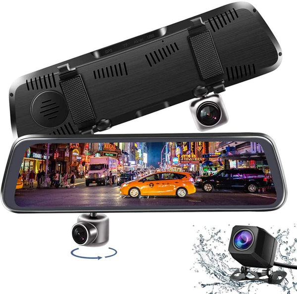 Mirror Dash Cam 10 Inch Full Touch Screen  Via Amazon