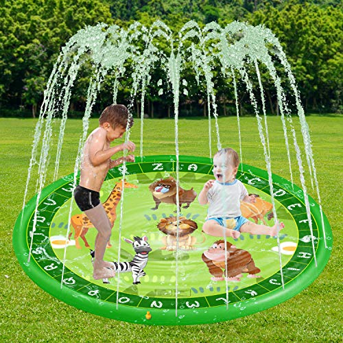 68" Letter Splash Pad, Sprinkler for Kids, Via Amazon