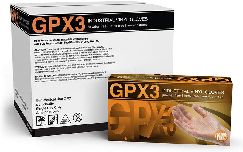 1000-Pack Ammex GPX3 Industrial Clear Vinyl Gloves Via Amazon