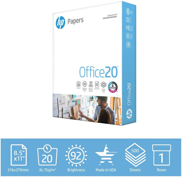 HP Printer Paper 8.5x11 Office 20 lb 1 Ream 500 Sheets Via Amazon