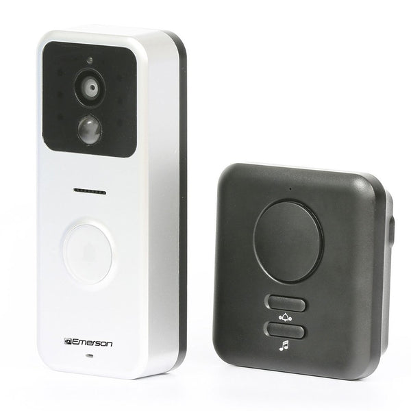 Emerson Wifi Enabled Smart Video Doorbell with 2 Way Talk, Night Vision, Motion Activated Alerts Via Amazon