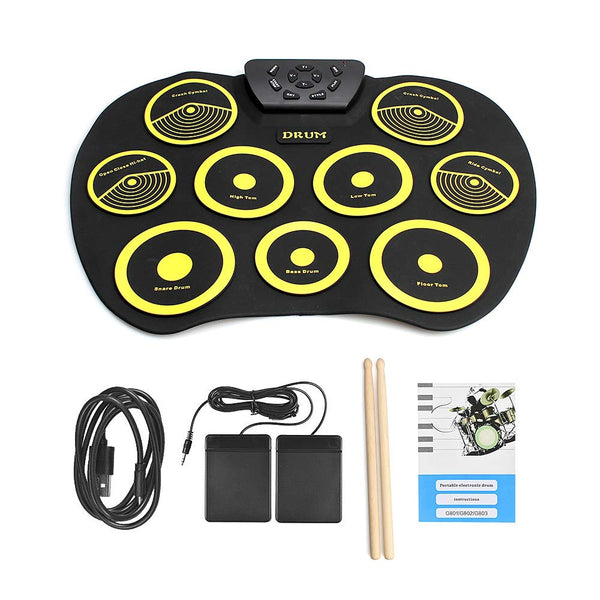 Portable Electric Drum Set Include Drum Sticks Pad Headphone Jack Built-in Speaker Via Amazon SALE $29.99 Shipped! (Reg $59.99)