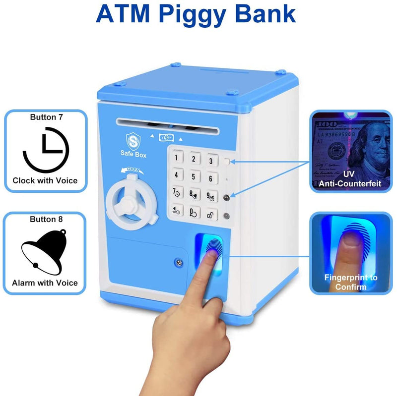 ATM Piggy Bank with Auto Scroll Paper Cash Via Amazon