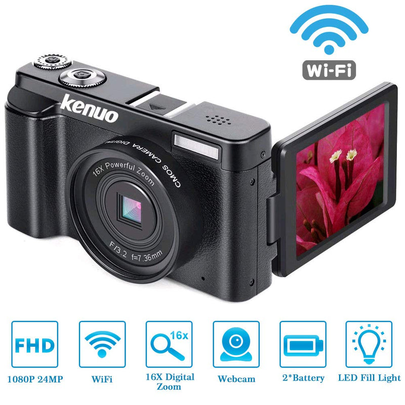 Digital Vlogging Video Camera, 180°Rotation Flip Screen Via Amazon