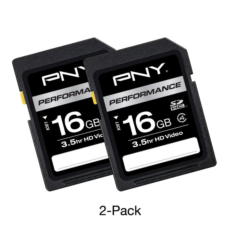 2-Pack PNY 16GB Performance Class 4 SD Card Via Amazon