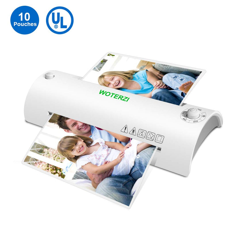 9" Laminating Machine, Jam-Release Switch, Low Noise, with 10 Laminating Pouches Via Amazon