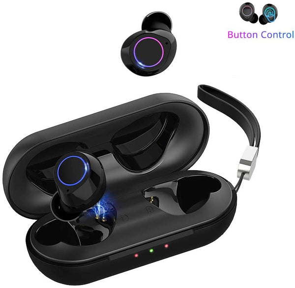 Wireless Earbuds with Mic Bluetooth, Waterproof with Charging Case, Via Amazon