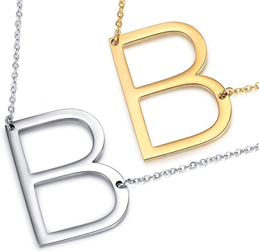 2PCS Initial Necklaces 18k Gold Plated Letters A-Z Via Amazon