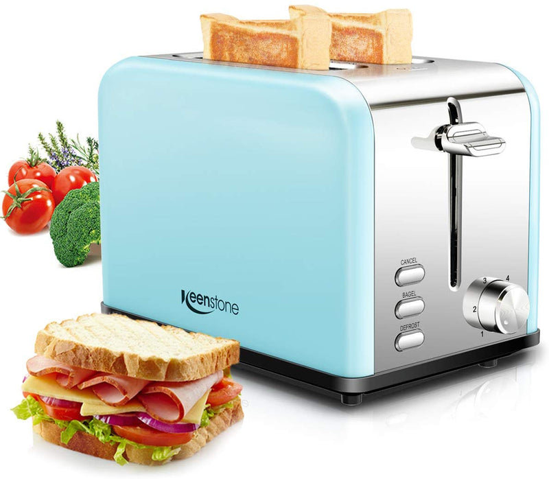 2 Slice Toaster, Stainless Steel Bread, Defrost Function and 6 Browning Settings Via Amazon