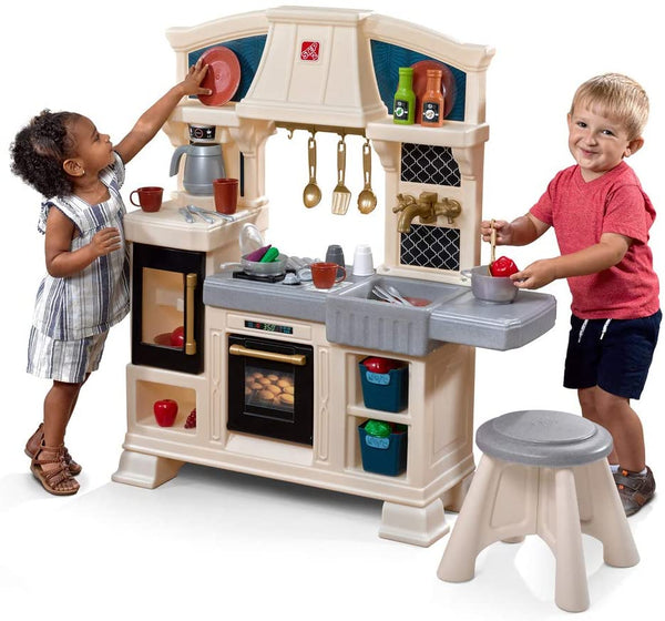 Step2 Classic Chic Play Kitchen | Toddler Kitchen Playset with Accessories & Stool Via Amazon