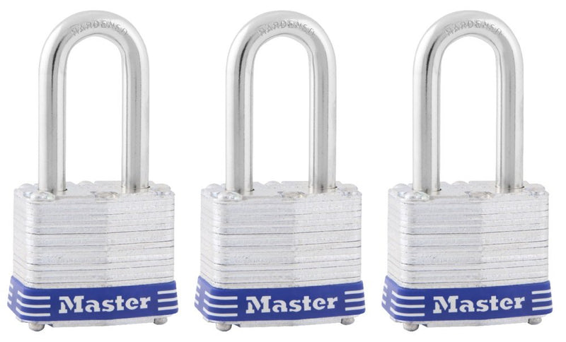 Master Lock 3TRILF Laminated Padlock, 3 Pack Via Amazon