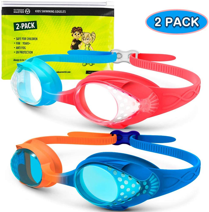 2 Pack OutdoorMaster Kids Swim Goggles Via Amazon