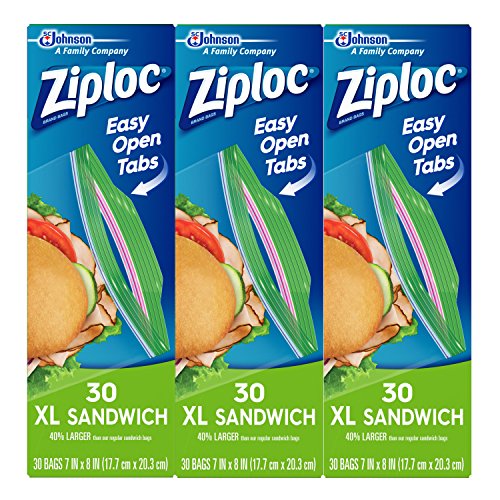 Ziploc Sandwich Bags, XL, 3 Pack, 30 CT Via Amazon