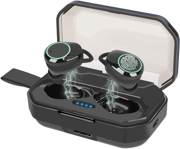 Wireless Earbuds, Bluetooth 5.0 in-Ear, Noise Cancelling, Sweatproof Via Amazon