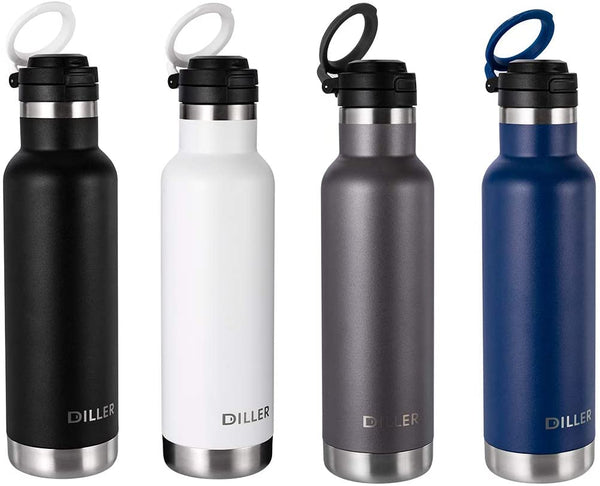 Insulated Water Bottle, 20 oz with Handle, Leakproof Keep 12H Piping Hot & 24H Cold Via Amazon