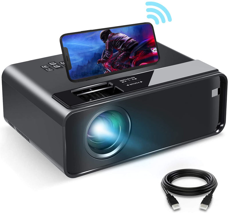 Elephas 4600-Lumens Mini Projector for iPhone w/Synchronize Phone Screen Via Amazon