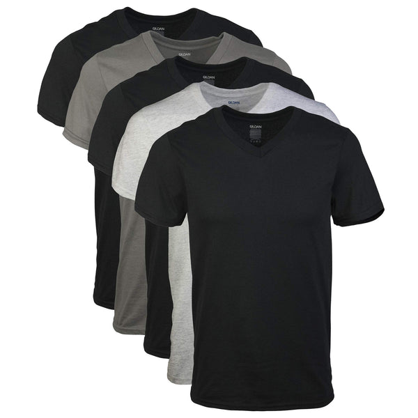 5 Gildan Men's V-Neck T-Shirts Via Amazon