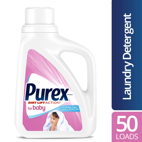 Purex Liquid Laundry Detergent for Baby, 75 Fluid Ounces, 50 Loads Via Amazon