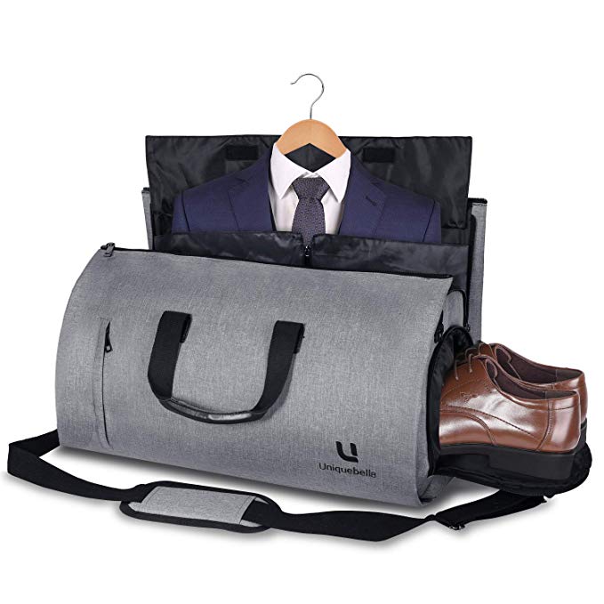 Carry on Garment Bag Large Duffel Bag Suit Travel Bag Weekend Bag with Shoe Pouch for Men Women Via Amazon