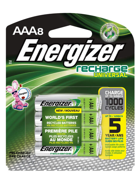 8-Count Energizer 700 mAh NiMH Universal Rechargeable AAA Batteries Via Amazon