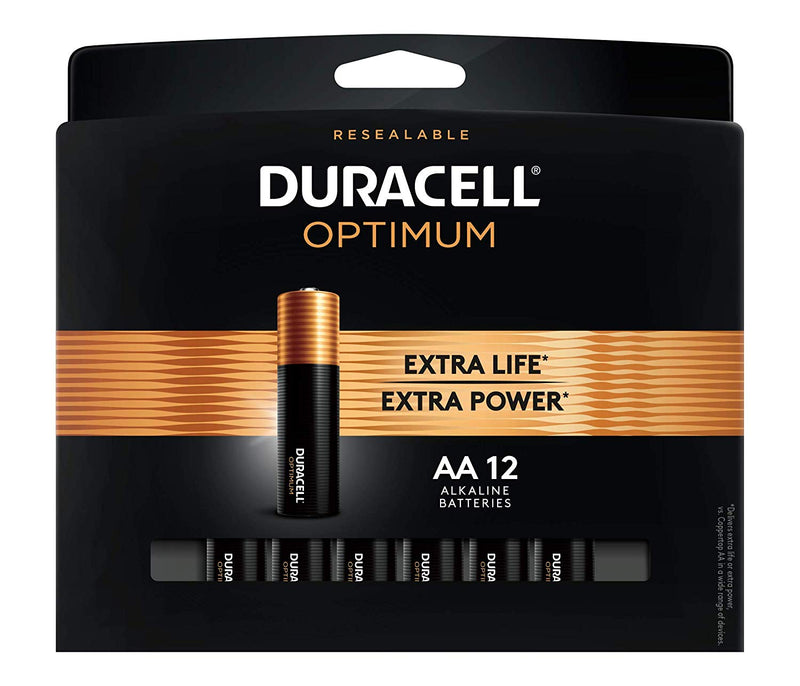 12 Count Duracell Optimum 1.5V Alkaline AA Batteries Via Amazon