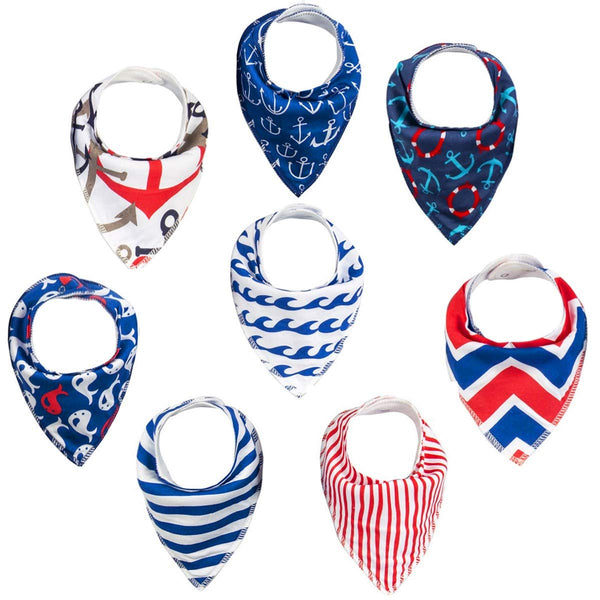 8 Pack  Baby Bandana Bibs (More Styles) Via Amazon