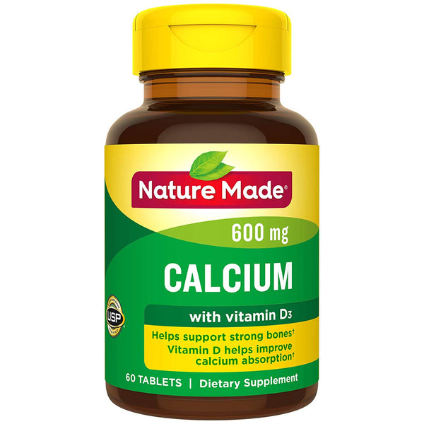 2 Pcs Nature Made Calcium 600 mg Tablets with Vitamin D3, 60 Count Via Amazon