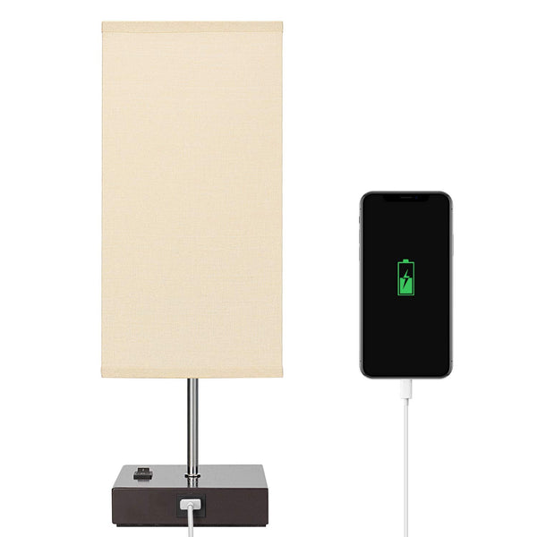Nightstand Lamp for Bedroom with USB Port Bedside Lamp Via Amazon