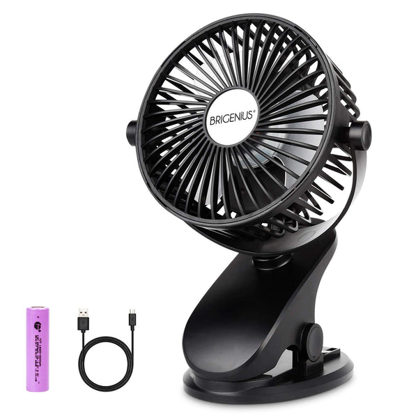 Battery Operated Portable Rechargeable Mini Desk or Stroller Clip on Fan Via Amazon
