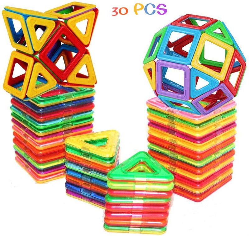 Magnetic Tiles Building Blocks Set 30 Pcs Via Amazon