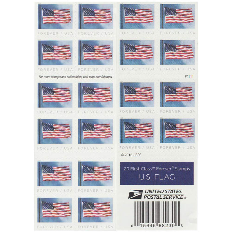 Book of 20 USPS US Flag 2019 Forever First Class Postage Stamps Via Amazon ONLY $11.24 Shipped! (Reg $15)