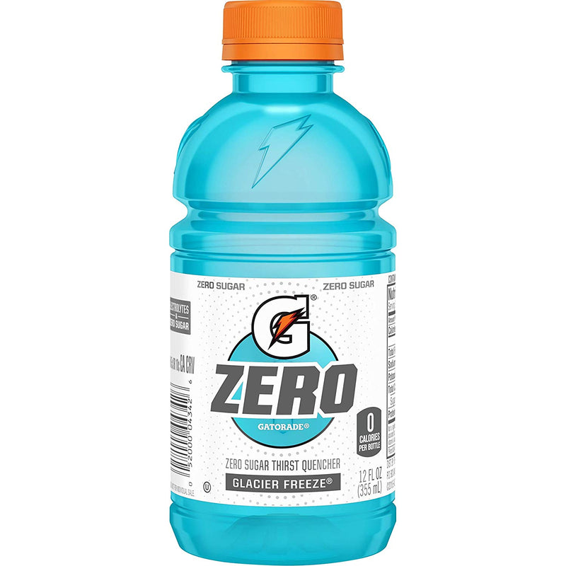 24 Count Gatorade Zero Sugar Thirst Quencher, Glacier Freeze, 12 Ounce Via Amazon