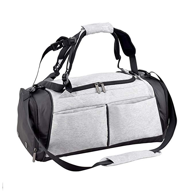 Gym Bag, Sports Duffel Bag or Backpack with Shoes Compartment & Waterproof  Via Amazon