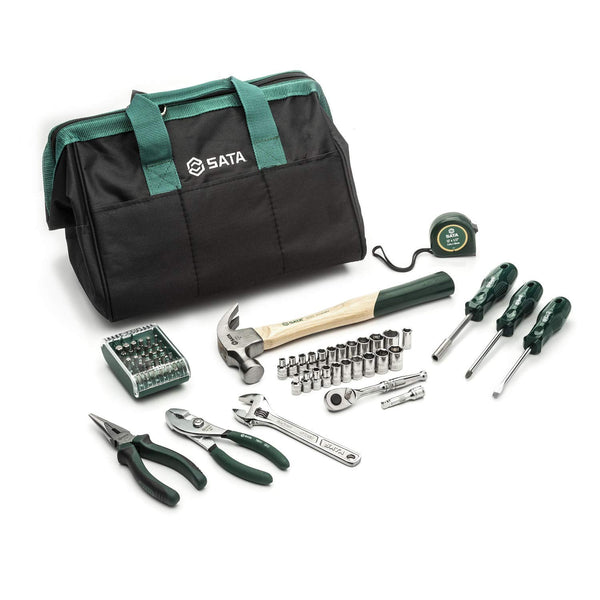 SATA 62-Piece Quality Basic Tool Kit Set for Home Repair with Durable Storage Bag, Via Amazon