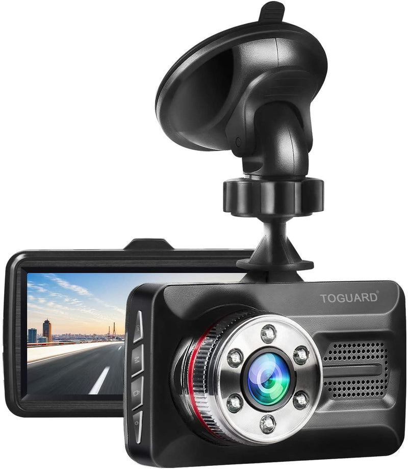 Dash Cam Full HD with Super Night Vision, 3” Screen 170° Wide Angle, Motion Detection Via Amazon