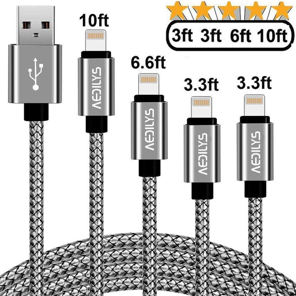 4 Pack Nylon Braid USB Syncing and Charging Cable Via Amazon