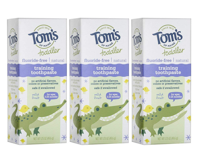 Tom's Kosher Toddlers Fluoride-Free Natural Toothpaste in Gel, Mild Fruit, 3 Count Via Amazon