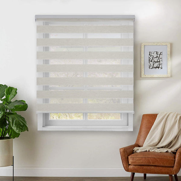 Rose Dual Layer Sheer Roller Shades Combi Window Blind, (More Colors), Via Amazon