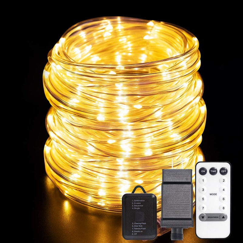 66ft 200LED Rope Fairy Lights with Remote Control Via Amazon