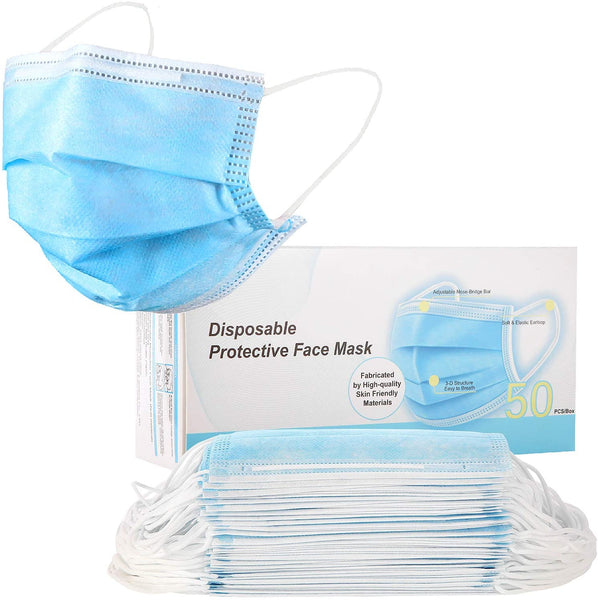 50-Pack Disposable Face Masks via Amazon