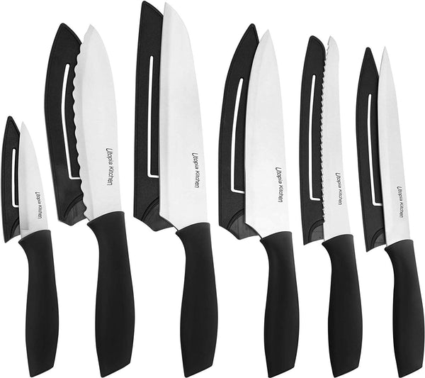 12 Pcs Utopia Kitchen Cooking Knife Black Set with Silver Blades Via Amazon SALE $6.99 Shipped! (Reg $9.99)
