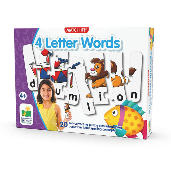 Match It! 4 Letter Words Reading & Spelling Puzzles with Matching Images Via Amazon