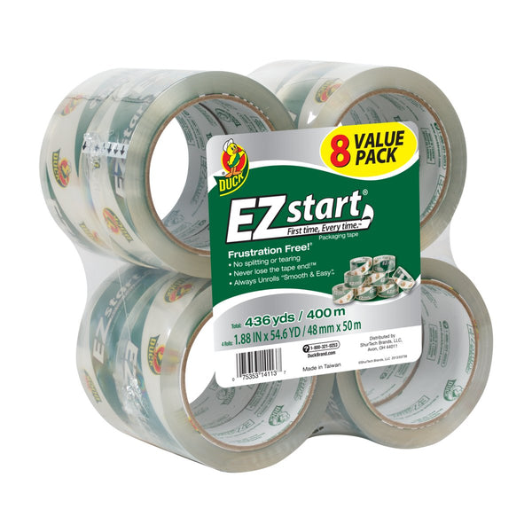 8 Pack Duck EZ Start Packing Tape, Clear, Via Amazon