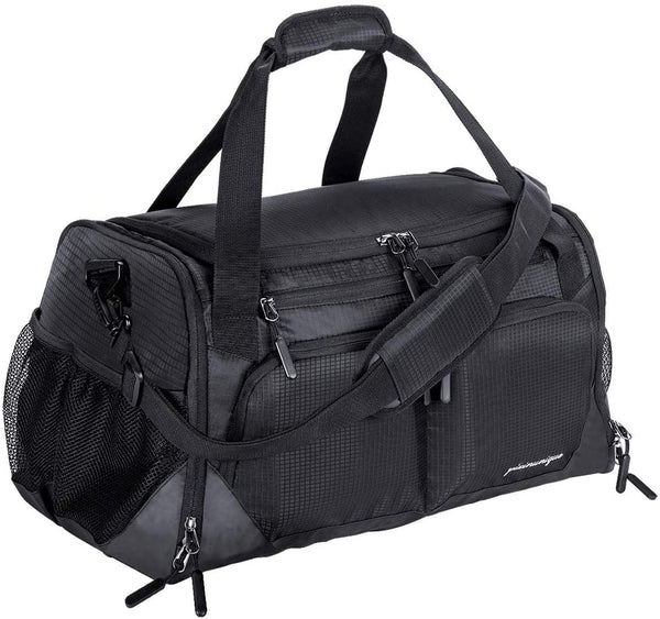 Travel Duffel Bag with Shoes Compartment & Wet Pocket Pouch Via Amazon