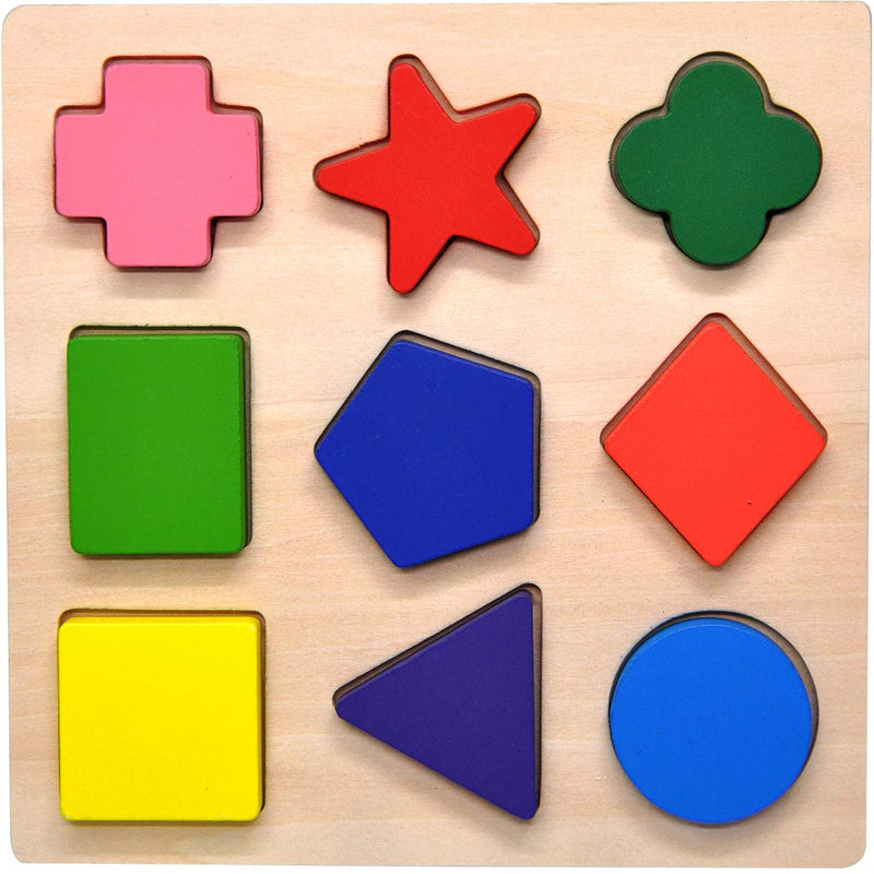 Wooden Preschool Colorful Shape Puzzle Via Amazon