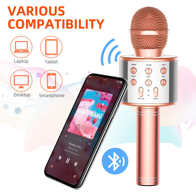 3 in 1 Wireless Karaoke Microphone Bluetooth, Via Amazon